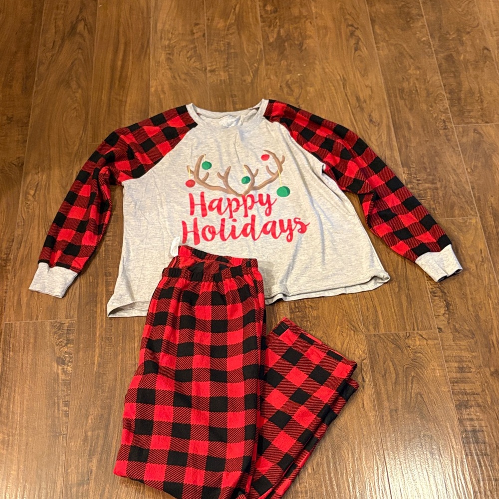 ❤️ Red plaid pajama set size 1X